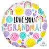 Love You Grandma Round 45cm Standard Foil Balloon