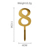 Number 8 Luxe Gold Acrylic Cake Topper
