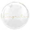 Congrats White & Gold 45cm Foil Balloon