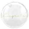 Congrats White & Gold 45cm Foil Balloon