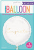 Congrats White & Gold 45cm Foil Balloon