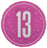 13th Birthday Number Pink Foil Balloon