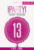 13th Birthday Number Pink Foil Balloon