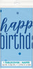 Happy Birthay Blue Plasitc Rectangle Tablecover