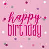 Happy Birthay Pink Napkins 16pk