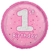 Glitz Pink 1st Birthday 45cm (18") Foil Balloon