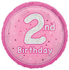 Glitz Pink 2nd Birthday 45cm (18") Foil Balloon