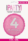 Glitz Pink 4th Birthday 45cm (18") Foil Balloon