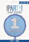 Glitz Blue Boy's 1st Birthday 45cm (18") Foil Balloon