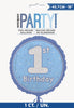 Glitz Blue Boy's 1st Birthday 45cm (18") Foil Balloon