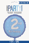 Boy's 2nd Birthday Glitz Blue 45cm (18") Foil Balloon