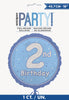 Boy's 2nd Birthday Glitz Blue 45cm (18") Foil Balloon