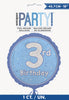 Boy's 3rd Birthday Glitz Blue 45cm (18") Foil Balloon