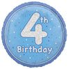 Boy's 4th Birthday Glitz Blue 45cm (18") Foil Balloon