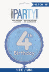 Boy's 4th Birthday Glitz Blue 45cm (18") Foil Balloon