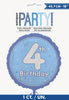 Boy's 4th Birthday Glitz Blue 45cm (18") Foil Balloon