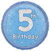 Boy's 5th Birthday Glitz Blue 45cm (18") Foil Balloon