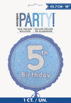 Boy's 5th Birthday Glitz Blue 45cm (18") Foil Balloon