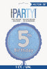 Boy's 5th Birthday Glitz Blue 45cm (18") Foil Balloon