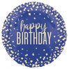 Happy Birthday Navy Blue & Gold  Round 45cm  Foil Balloon