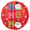 HO HO HO Red Christmas Foil 45cm Round Foil Balloon
