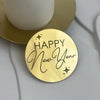 5cm Happy New Year Round Acrylic CupCake Topper