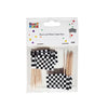 Racing Car Black & White Checkered Flag Cupcake Toppers 24pk