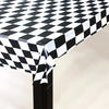 Racing Car Black & White Checkered Racing Car Plastic Tablecloth