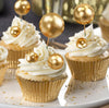 30pcs Gold Balls Cake Toppers Cake Decorations