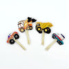 Construction Truck Paper Cupcake Cake Toppers 24pcs
