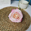 Gradient Soft Pink Artificial Rose Flower Head