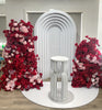 Red & Light Pink Faux Florals Stand