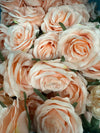 Peach Artificial Rose Flower Head