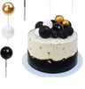 30pcs Black,Gold & White Balls Cake Toppers Cake Decorations