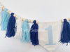 Boy 's 1st Birthday Blue Tassel High Chair Garland Decorations