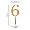 Number 6 Luxe Gold Acrylic Cake Topper