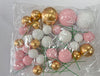 30pcs Pink,Gold & White Balls Cake Toppers Cake Decorations