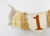 1st Birthday Brown Tassel Banner High Chair Garland Decorations Cake Smash Backdrop
