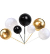 30pcs Black,Gold & White Balls Cake Toppers Cake Decorations