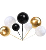 30pcs Black,Gold & White Balls Cake Toppers Cake Decorations