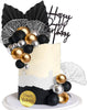 Set Gold Black Round Balls Gold Leaves Cake Toppers Cake Decorations