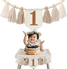 1st Birthday Brown Tassel Banner High Chair Garland Decorations Cake Smash Backdrop
