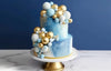 30pcs Blue,Gold & White Balls Cake Toppers Cake Decorations