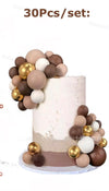 30pcs Brown,Latte,White Balls Cake Toppers Cake Decorations