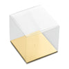 5cm Clear Gift Box With Gold Base 5pk -  Iconic Cake Art