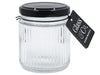 130ml Celo Ribbed Glass Jar With Blak Lid