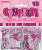 18th Glitz Pink Birthday Table Foil Confetti / Scatters 14g