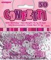 50th Glitz Pink Birthday Table Foil Confetti / Scatters 14g