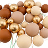 32pk Nude Brown Earth Tone Gold Ball Toppers -  Iconic Cake Art