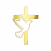 Elegant Gold Cross With Dove Acrylic Cake Topper